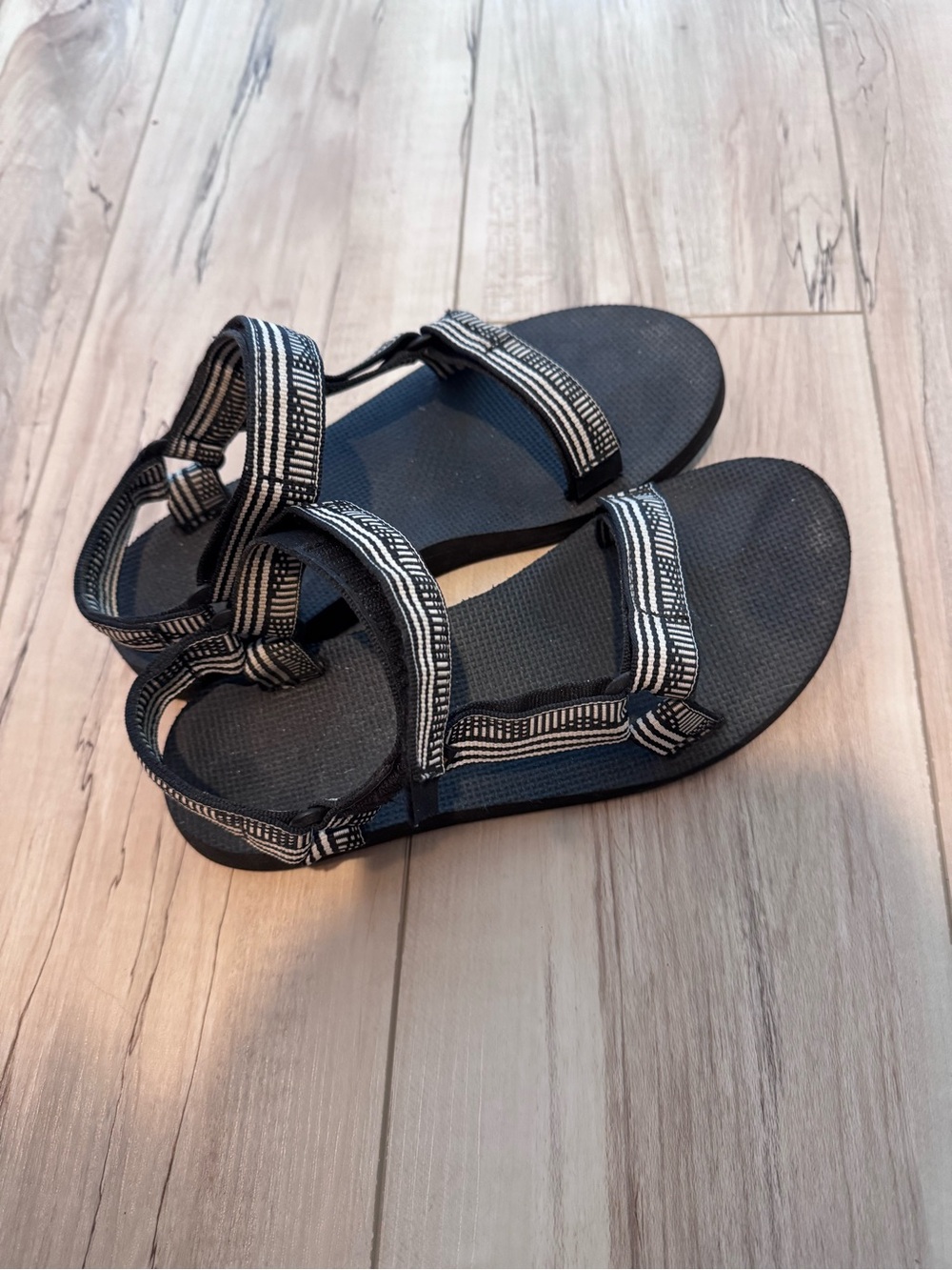 Teva Black & White Strappy Outdoor Sandals